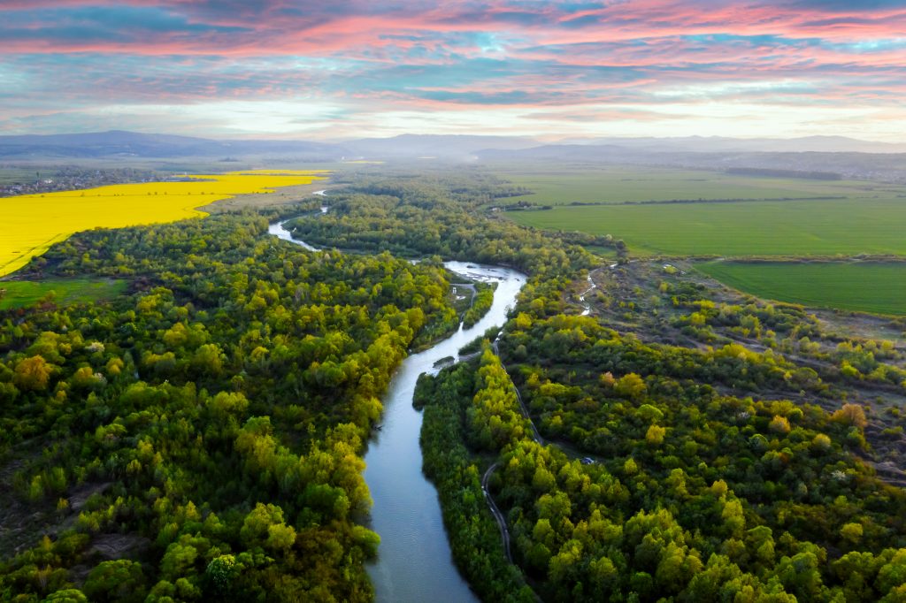 Majestic aerial view of landscape with meandering river and lush forest. Male Sexuality is Definitely Fluid: My Observations from 8 Years of Massage Practice.
